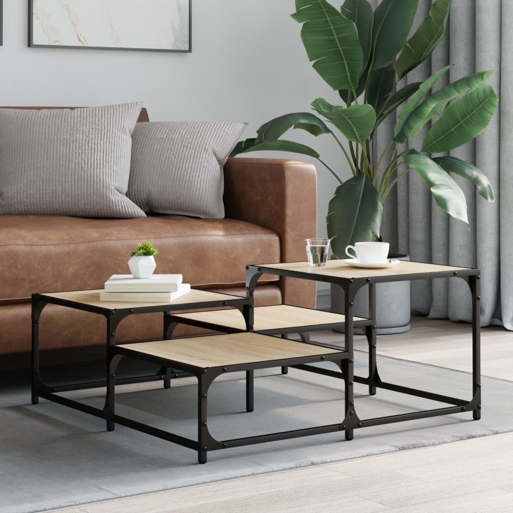 VidaXL Salontafel 87,5x87,5x40 cm bewerkt hout sonoma eikenkleurig