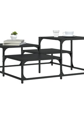 VidaXL Salontafel 87,5x87,5x40 cm bewerkt hout zwart