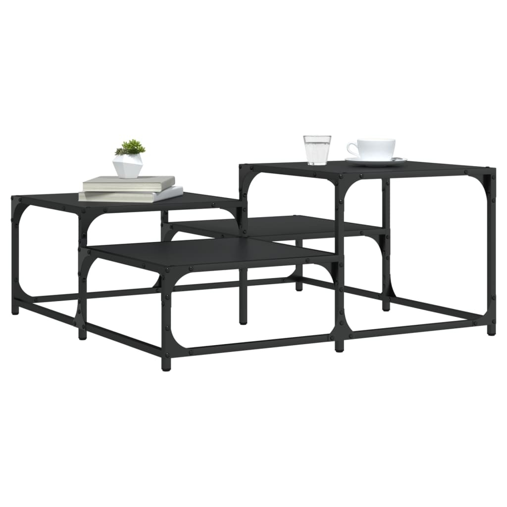 VidaXL Salontafel 87,5x87,5x40 cm bewerkt hout zwart
