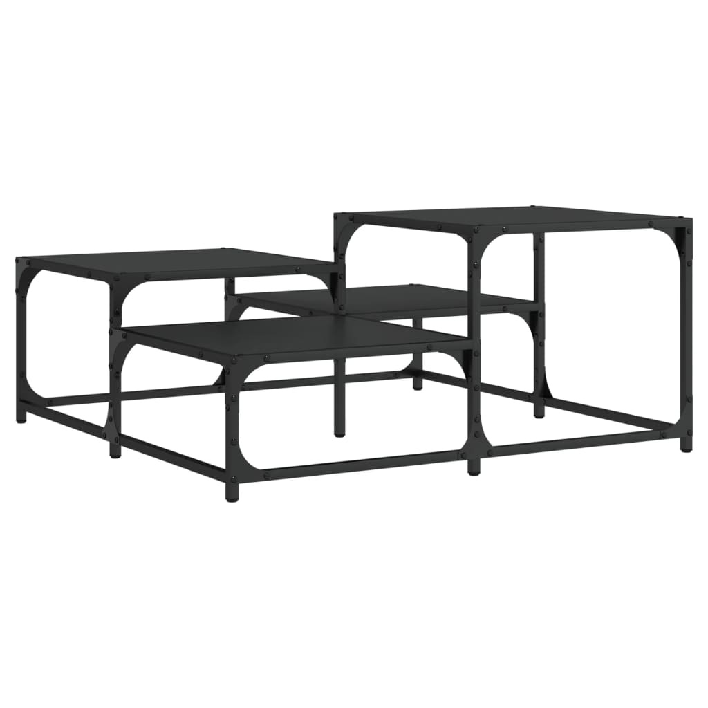 VidaXL Salontafel 87,5x87,5x40 cm bewerkt hout zwart