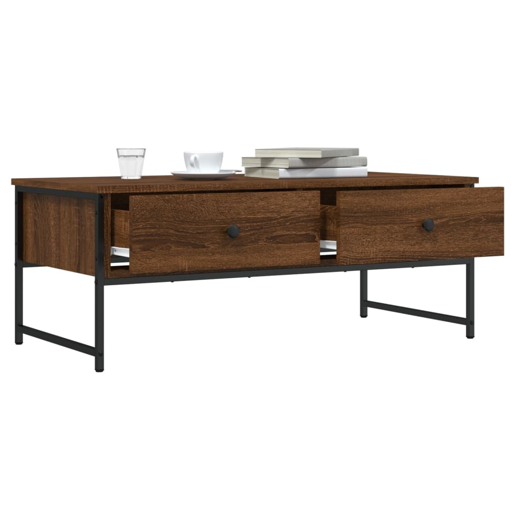 VidaXL Salontafel 101x49x39,5 cm bewerkt hout bruineikenkleurig