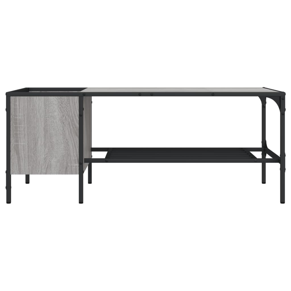 VidaXL Salontafel met rek 100x51x40 cm bewerkt hout grijs sonoma eiken