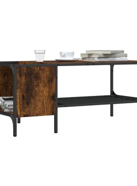 VidaXL Salontafel met rek 100x51x40 cm bewerkt hout gerookt eikenkleur