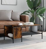 VidaXL Salontafel met rek 100x51x40 cm bewerkt hout gerookt eikenkleur