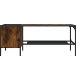 VidaXL Salontafel met rek 100x51x40 cm bewerkt hout gerookt eikenkleur