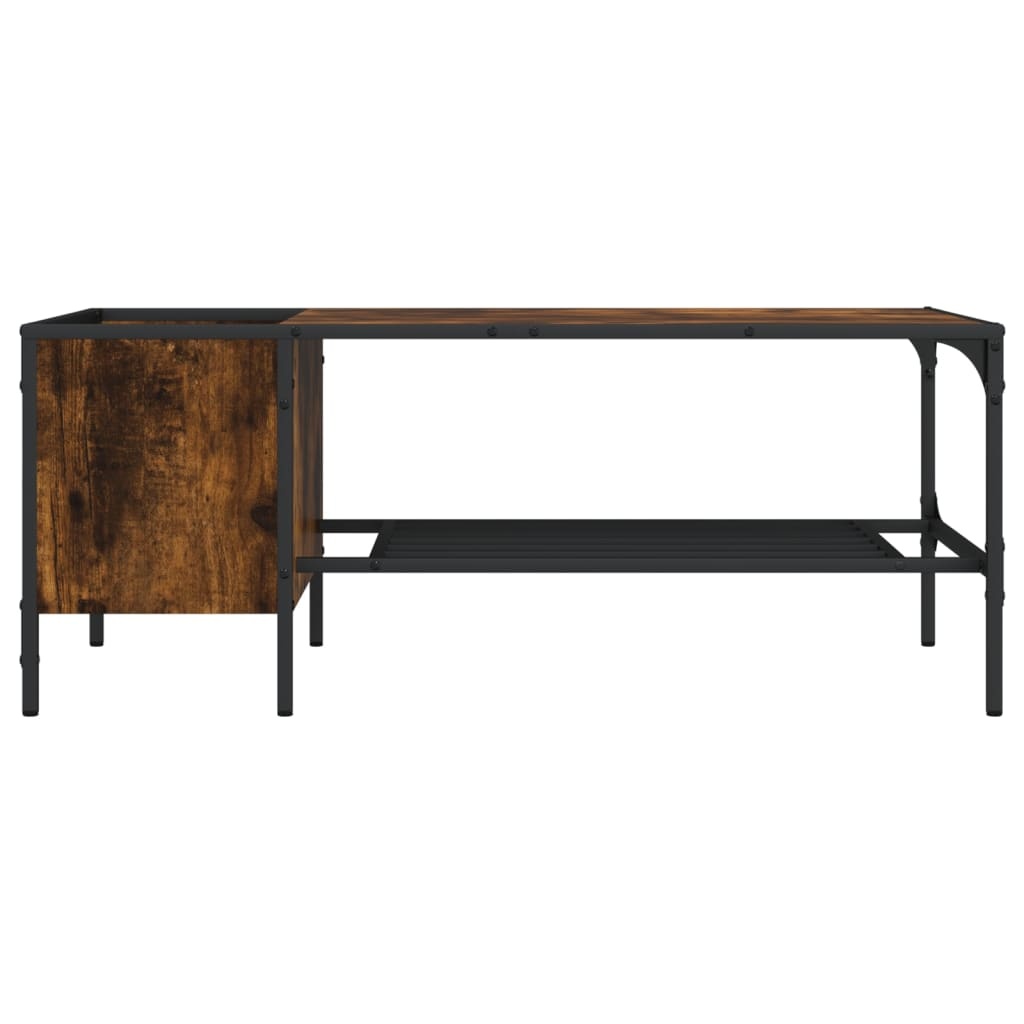 VidaXL Salontafel met rek 100x51x40 cm bewerkt hout gerookt eikenkleur