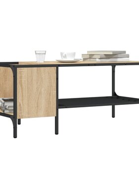 VidaXL Salontafel met rek 100x51x40 cm bewerkt hout sonoma eikenkleur