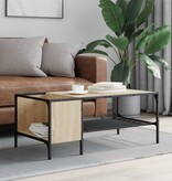 VidaXL Salontafel met rek 100x51x40 cm bewerkt hout sonoma eikenkleur