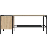 VidaXL Salontafel met rek 100x51x40 cm bewerkt hout sonoma eikenkleur