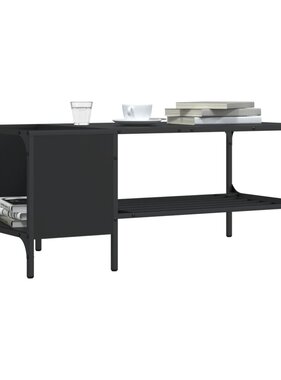VidaXL Salontafel met rek 100x51x40 cm bewerkt hout zwart