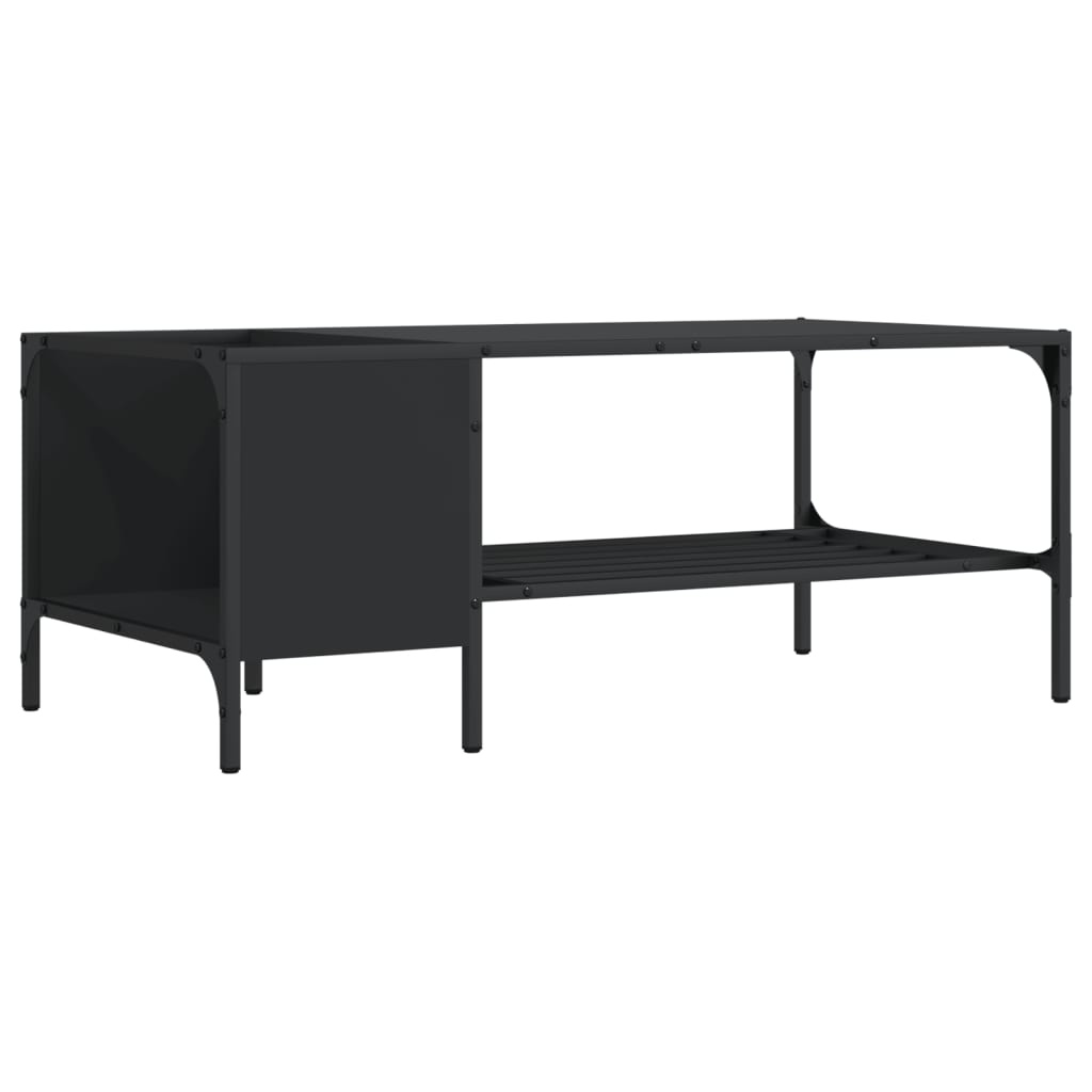 VidaXL Salontafel met rek 100x51x40 cm bewerkt hout zwart