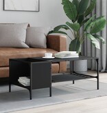 VidaXL Salontafel met rek 100x51x40 cm bewerkt hout zwart