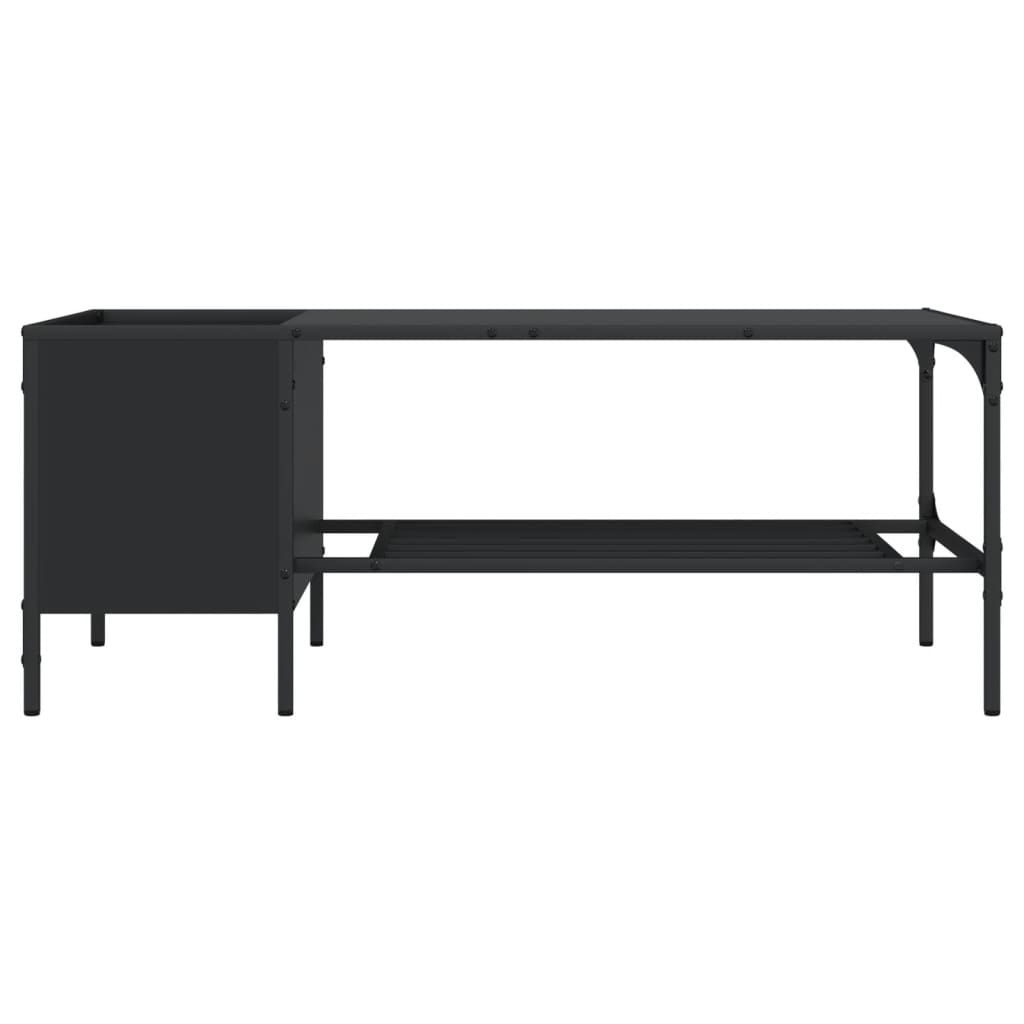 VidaXL Salontafel met rek 100x51x40 cm bewerkt hout zwart