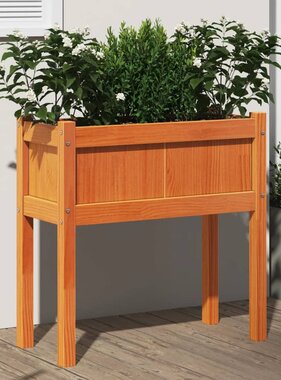 VidaXL Plantenbak met poten 70x31x70 cm grenenhout wasbruin