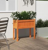 VidaXL Plantenbak met poten 70x31x70 cm grenenhout wasbruin