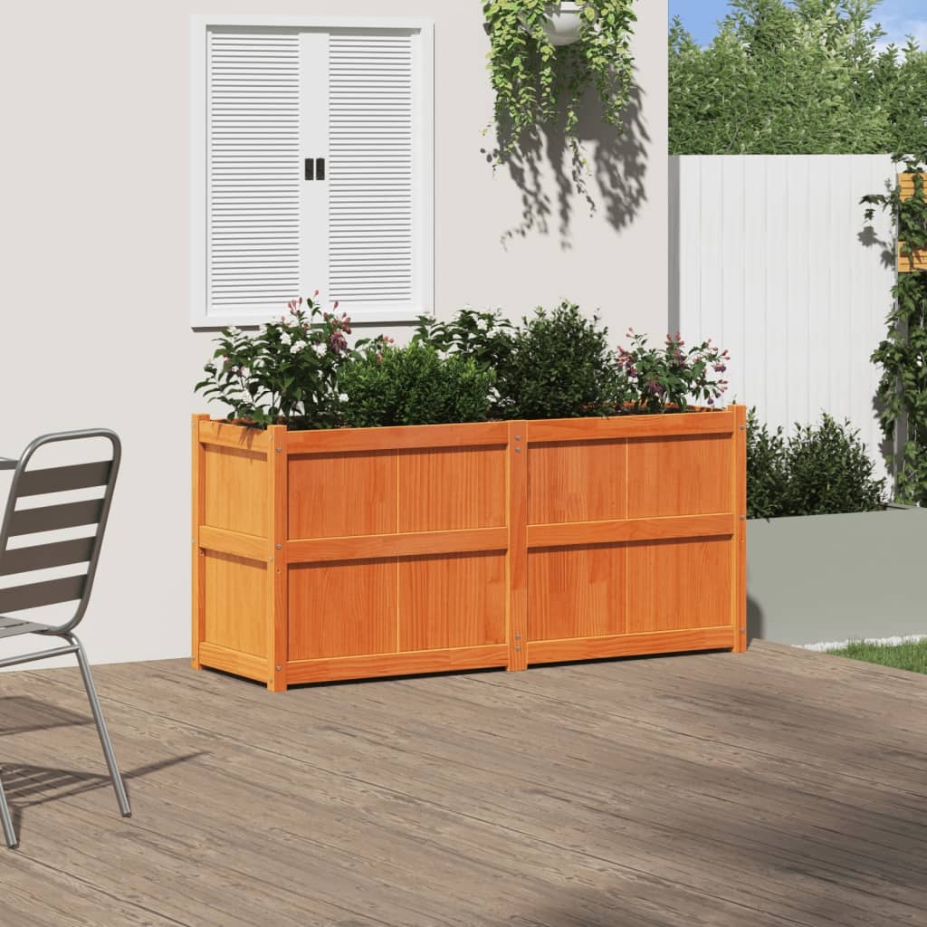 VidaXL Plantenbak 150x50x70 cm massief grenenhout wasbruin