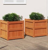 VidaXL Plantenbakken 2 st cm massief grenenhout wasbruin