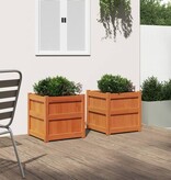 VidaXL Plantenbakken 2 st cm massief grenenhout wasbruin