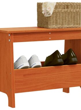 VidaXL Halbankje 60x28x45 cm massief grenenhout wasbruin