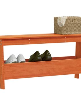 VidaXL Halbankje 100x28x45 cm massief grenenhout wasbruin