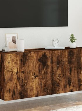 VidaXL Tv-wandmeubel met LED-verlichting 100x35x41 cm gerookt eiken