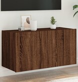 VidaXL Tv-wandmeubel met LED-verlichting 80x35x41 cm bruineikenkleurig
