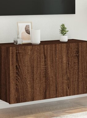 VidaXL Tv-wandmeubel met LED-verlichting 80x35x41 cm bruineikenkleurig