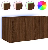 VidaXL Tv-wandmeubel met LED-verlichting 80x35x41 cm bruineikenkleurig