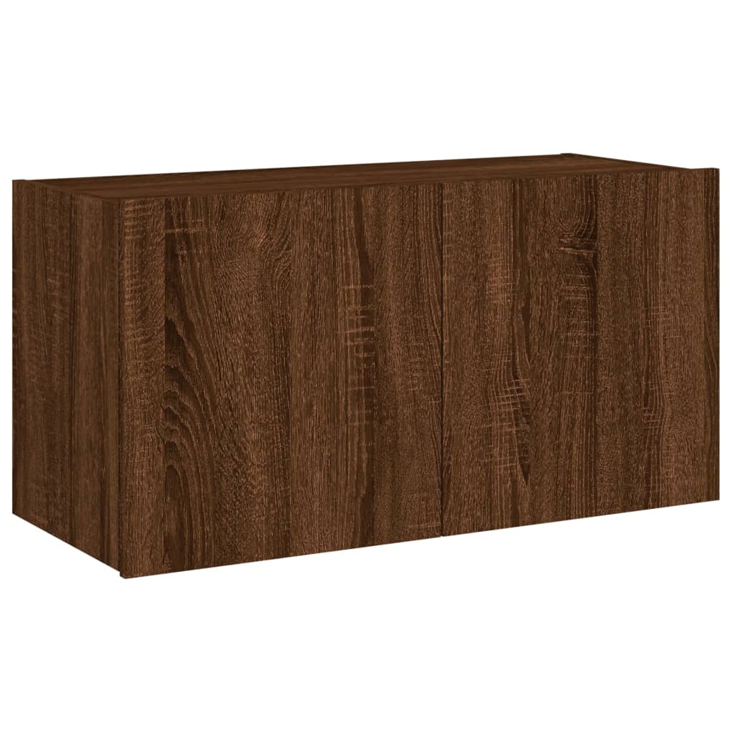VidaXL Tv-wandmeubel met LED-verlichting 80x35x41 cm bruineikenkleurig