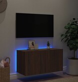 VidaXL Tv-wandmeubel met LED-verlichting 80x35x41 cm bruineikenkleurig