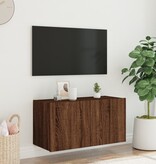 VidaXL Tv-wandmeubel met LED-verlichting 80x35x41 cm bruineikenkleurig