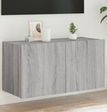 VidaXL Tv-wandmeubel met LED-verlichting 80x35x41 cm grijs sonoma