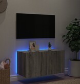 VidaXL Tv-wandmeubel met LED-verlichting 80x35x41 cm grijs sonoma