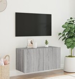 VidaXL Tv-wandmeubel met LED-verlichting 80x35x41 cm grijs sonoma