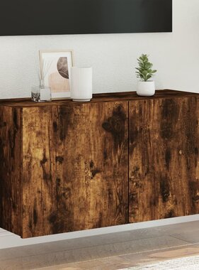 VidaXL Tv-wandmeubel met LED-verlichting 80x35x41 cm gerookt eiken
