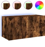 VidaXL Tv-wandmeubel met LED-verlichting 80x35x41 cm gerookt eiken