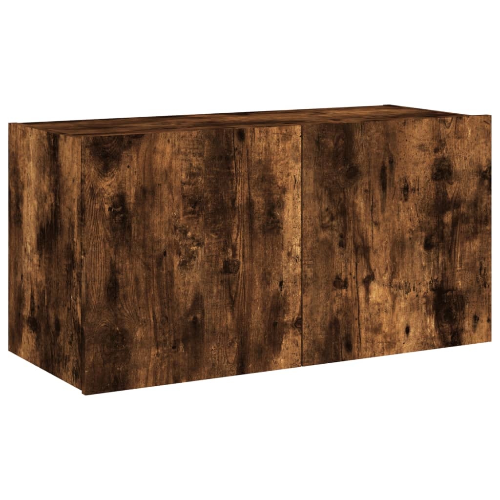 VidaXL Tv-wandmeubel met LED-verlichting 80x35x41 cm gerookt eiken