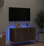VidaXL Tv-wandmeubel met LED-verlichting 80x35x41 cm gerookt eiken