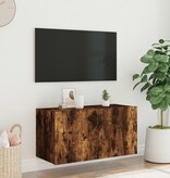 VidaXL Tv-wandmeubel met LED-verlichting 80x35x41 cm gerookt eiken