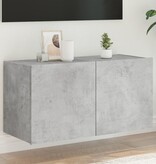 VidaXL Tv-wandmeubel met LED-verlichting 80x35x41 cm betongrijs