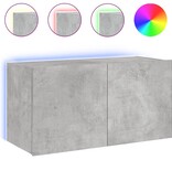 VidaXL Tv-wandmeubel met LED-verlichting 80x35x41 cm betongrijs