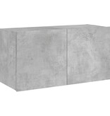 VidaXL Tv-wandmeubel met LED-verlichting 80x35x41 cm betongrijs