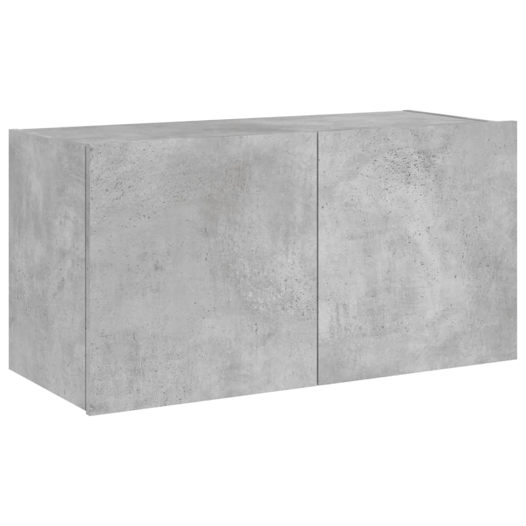 VidaXL Tv-wandmeubel met LED-verlichting 80x35x41 cm betongrijs