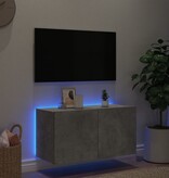 VidaXL Tv-wandmeubel met LED-verlichting 80x35x41 cm betongrijs