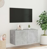 VidaXL Tv-wandmeubel met LED-verlichting 80x35x41 cm betongrijs