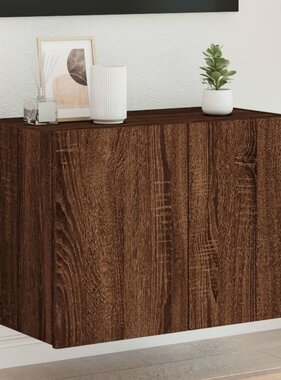 VidaXL Tv-wandmeubel met LED-verlichting 60x35x41 cm bruineikenkleurig