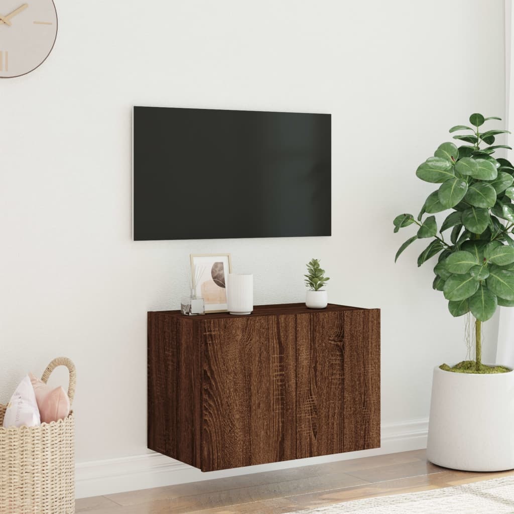 VidaXL Tv-wandmeubel met LED-verlichting 60x35x41 cm bruineikenkleurig