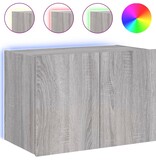 VidaXL Tv-wandmeubel met LED-verlichting 60x35x41 cm grijs sonoma
