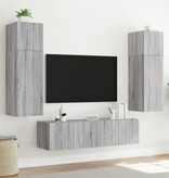 VidaXL Tv-wandmeubel met LED-verlichting 60x35x41 cm grijs sonoma