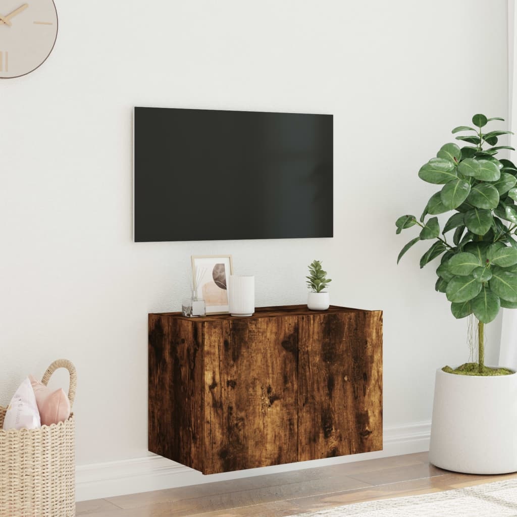 VidaXL Tv-wandmeubel met LED-verlichting 60x35x41 cm gerookt eiken